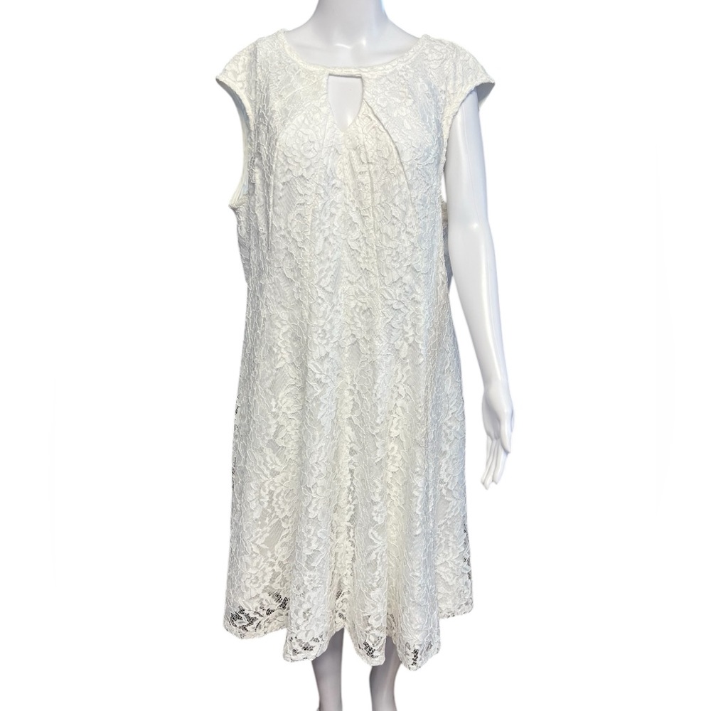 Studio One New York - Women’s White Lace MIDI Dress Sz. 18W